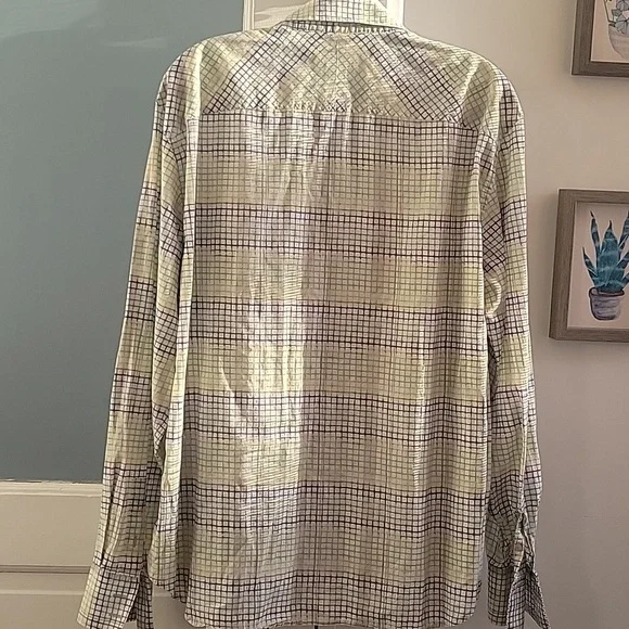 AX ARMANI EXCHANGE Men's Casual Checkered Shirt - Green and Purple, LARGE - Picture 5 of 5